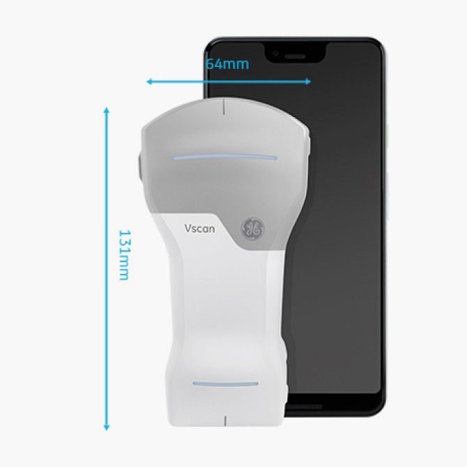 Probe size compared to iphone