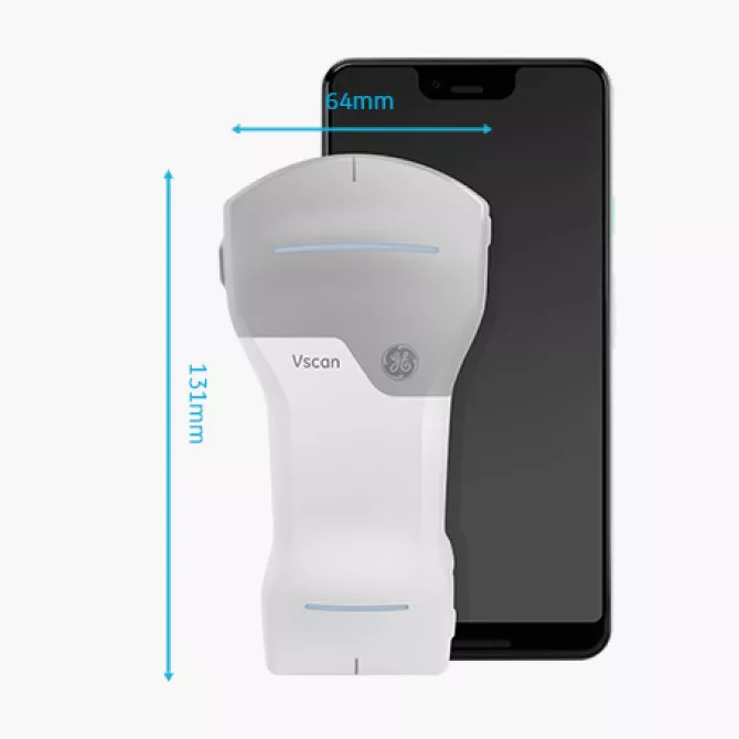 Probe size compared to iphone