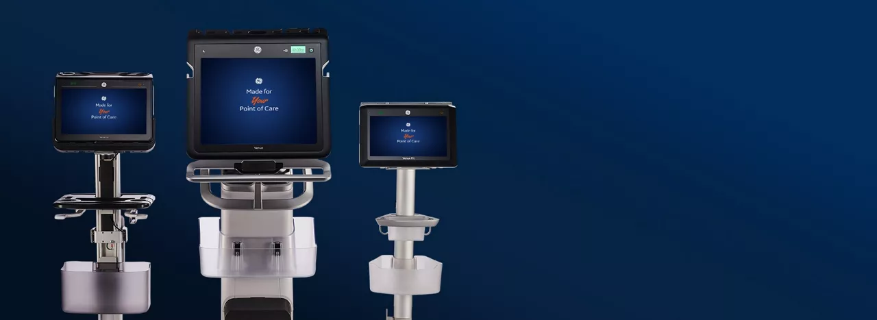 Three machines of the Venue family displayed