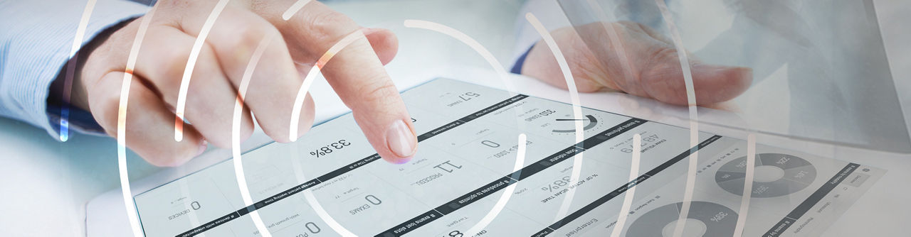health professional using a tablet
