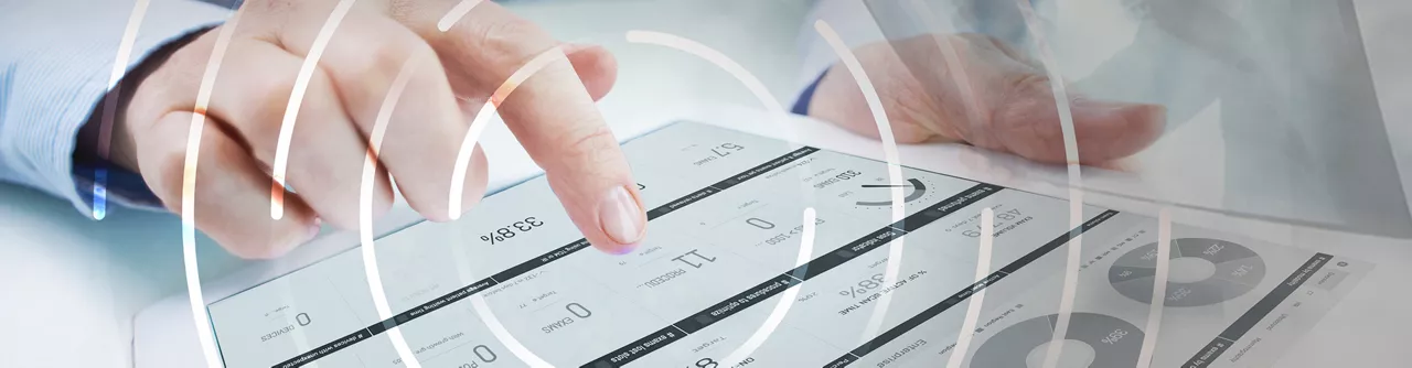 health professional using a tablet