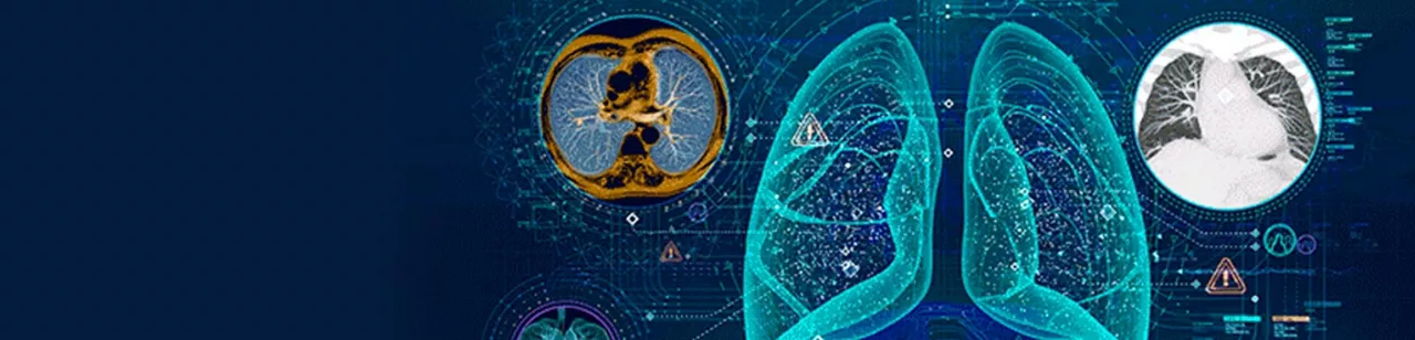 Scan images of lungs, brain and heart.