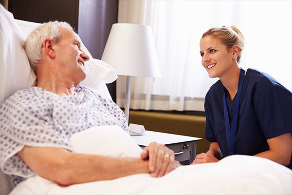 health professional with patient