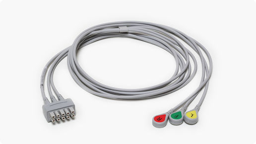 <p>ECG Leadwire Set, 3 Lead Grouped, Snap</p>
