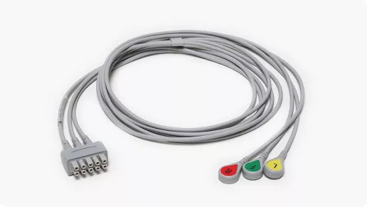 <p>ECG Leadwire Set, 3 Lead Grouped, Snap</p>
