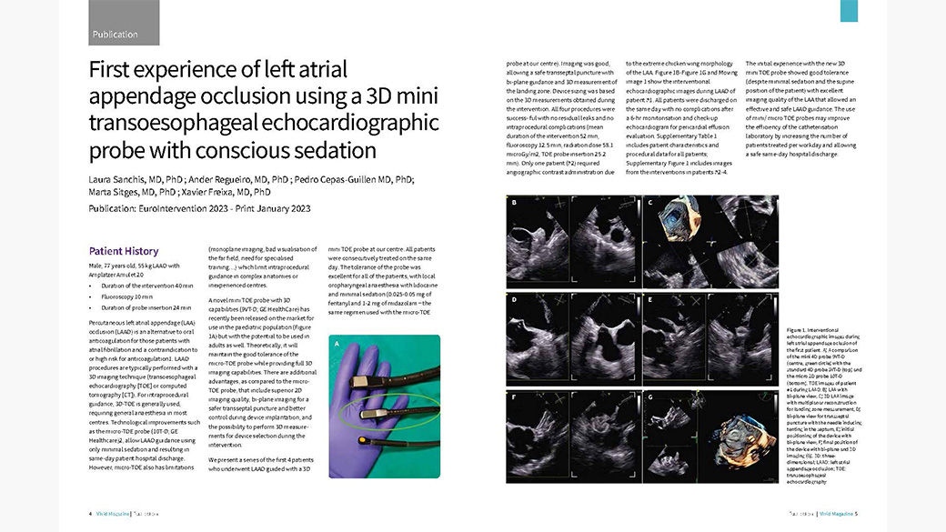 Article cover page with medical images.