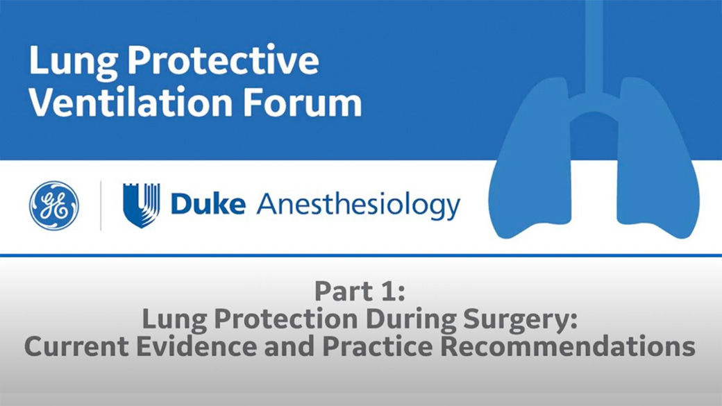A screenshot of a presentation slide from the Lung Protective Ventilation Forum video series.