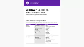Image of front cover of Vscan Air CL and SL indicidations reference guide