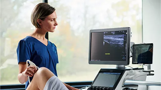 Physician performing an ultrasound
