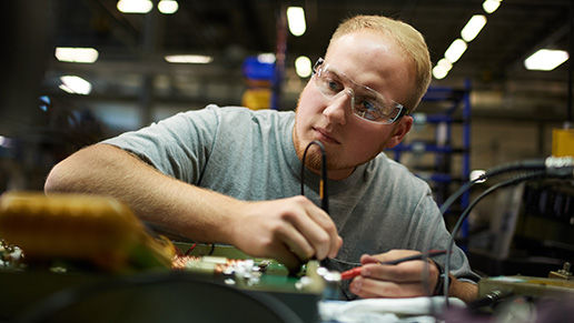 Man doing electrical work