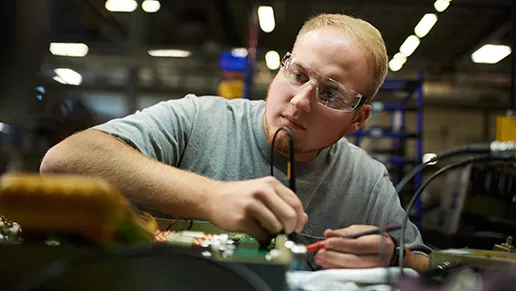 Man doing electrical work