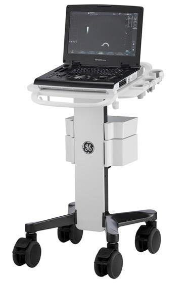 Versana Active Ultrasound laptop shown on optional cart