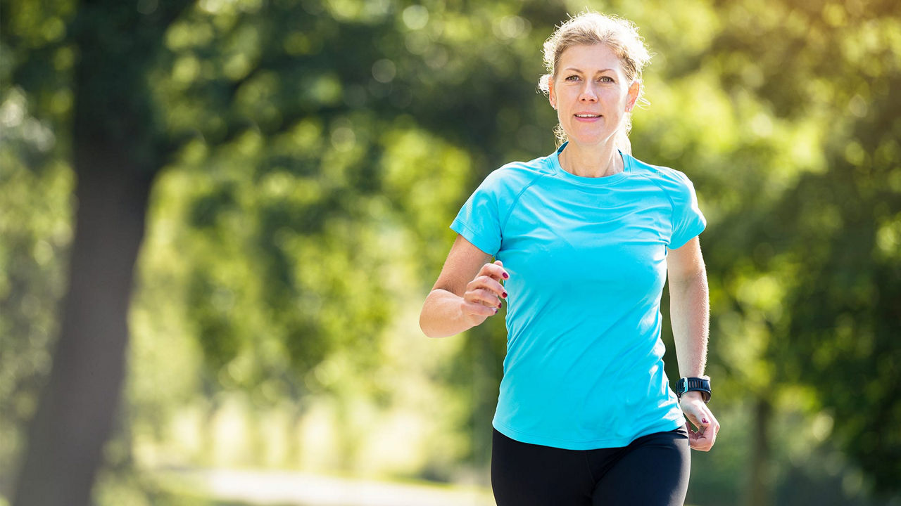 Woman running.