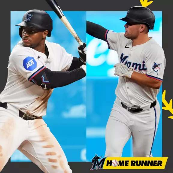 A baseball player with the Home Runner logo in the center.