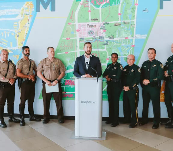 Brightline President Patrick Goddard announces Rail Safety Week.