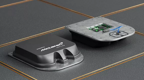 A McLaren antenna designed for Brightline trains