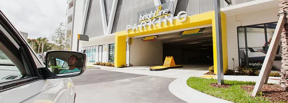 A vehicle entering into a Brightline parking garage