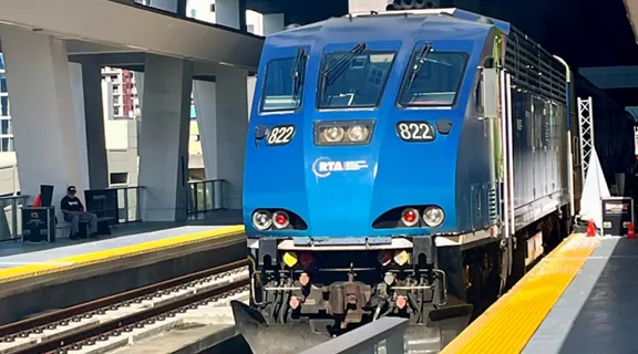 Tri-Rail train in the MiamiCentral station