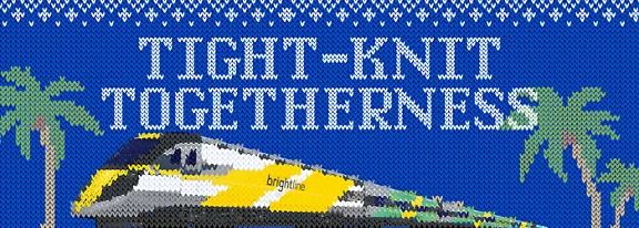 image of train on blue background with the words tight-knit togetherness