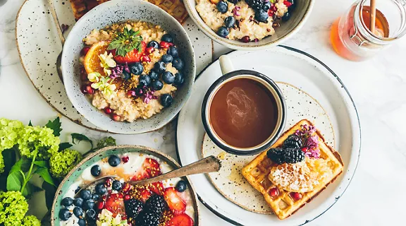 A bird's eye view of delicious food.