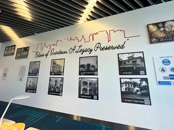 "Echoes of Overtown A Legacy Preserved" display in the Miami Central station