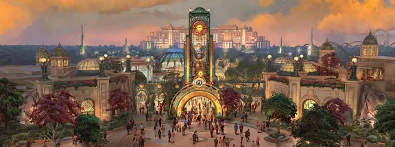 Rendering of Universal Epic Universe theme park entrance