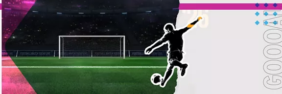 A soccer player making a goal on the field.