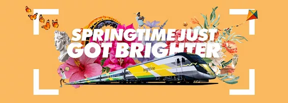 Springtime just got brighter with image of flowers and train