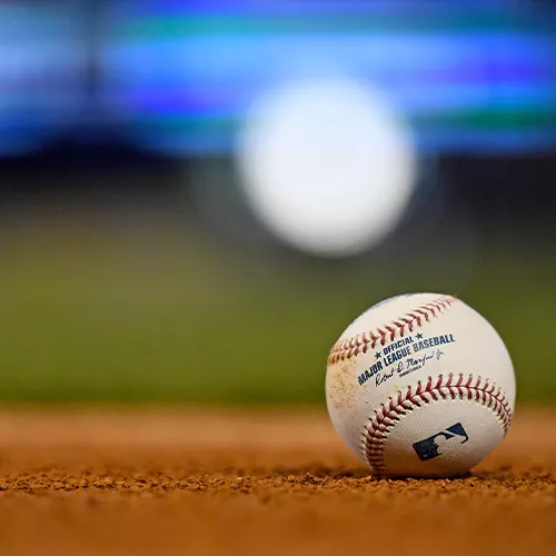 close up of baseball on the field