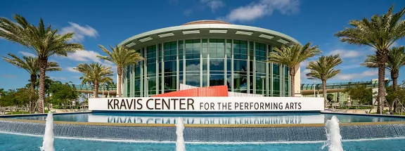Front view of the Kravis Center for the Performing Arts