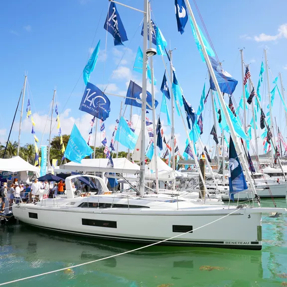 Boats docked at a marina.