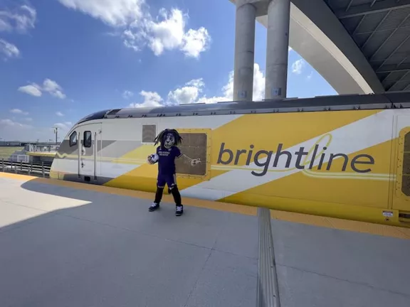 Brightline Kicks Off Football Season with Miami Dolphins End Zone