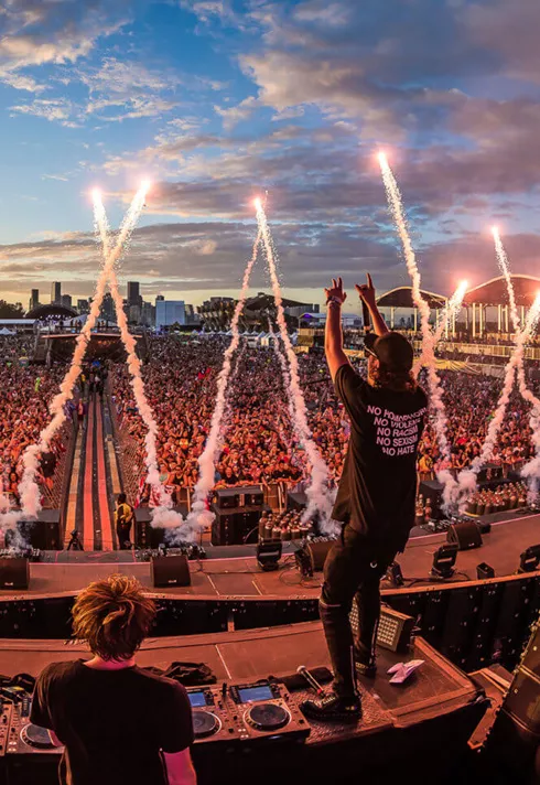Musician on stage at Ultra Music festival