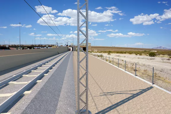 A rendering of track placement in Nevada.