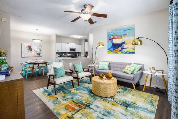 living room at Avana Long Point Apartments