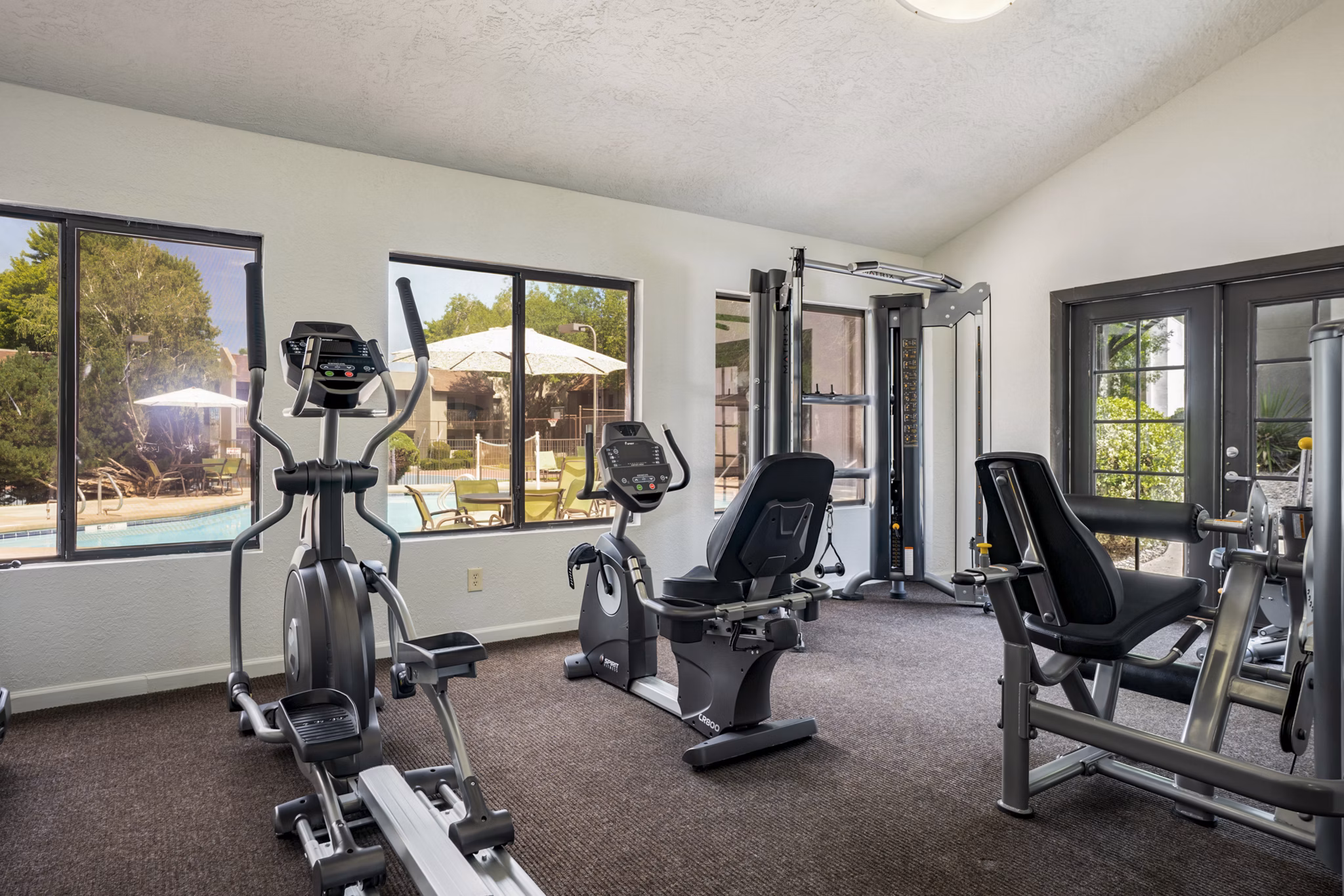 fitness center at Eagle Point Apartments