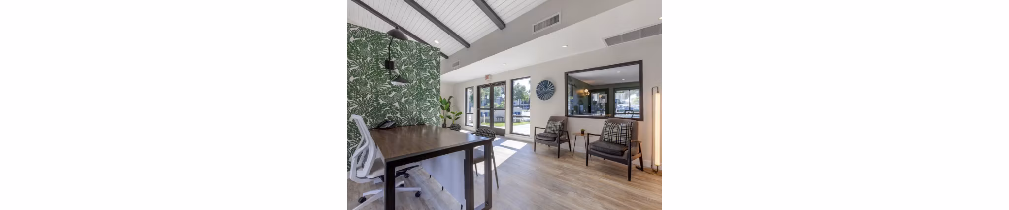Elegant clubhouse lobby with modern decor at Avana Tempe Apartments, a luxury Greystar community