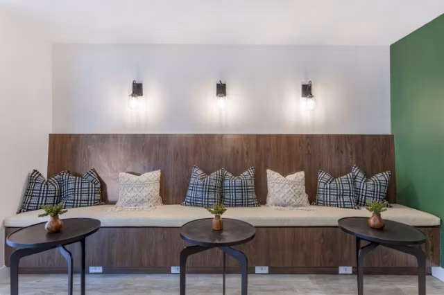 Clubhouse lobby featuring modern seating and decor in Avana Tempe Apartments