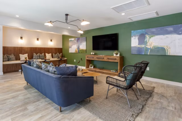 Theater space with spacious seating at Avana Tempe luxury apartments