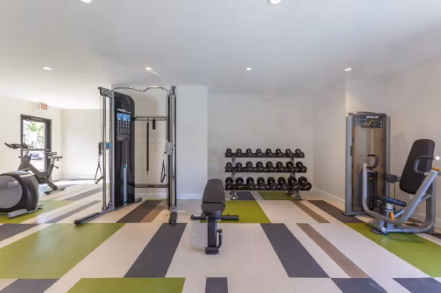 State-of-the-art fitness center at Avana Tempe Apartments with modern equipment and ample workout space