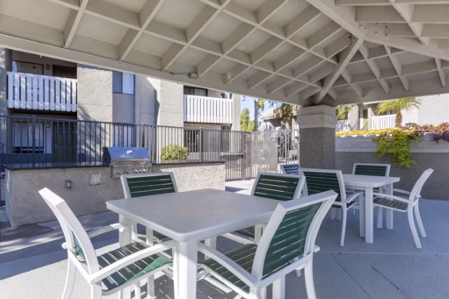 Modern grill area with seating at Avana Tempe Apartments