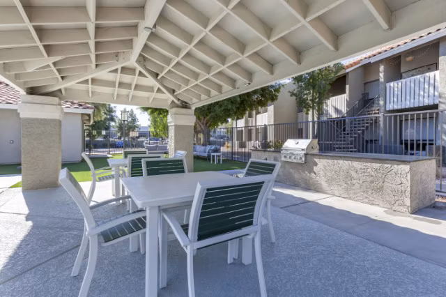 Outdoor grill area with modern amenities at Avana Tempe Apartments
