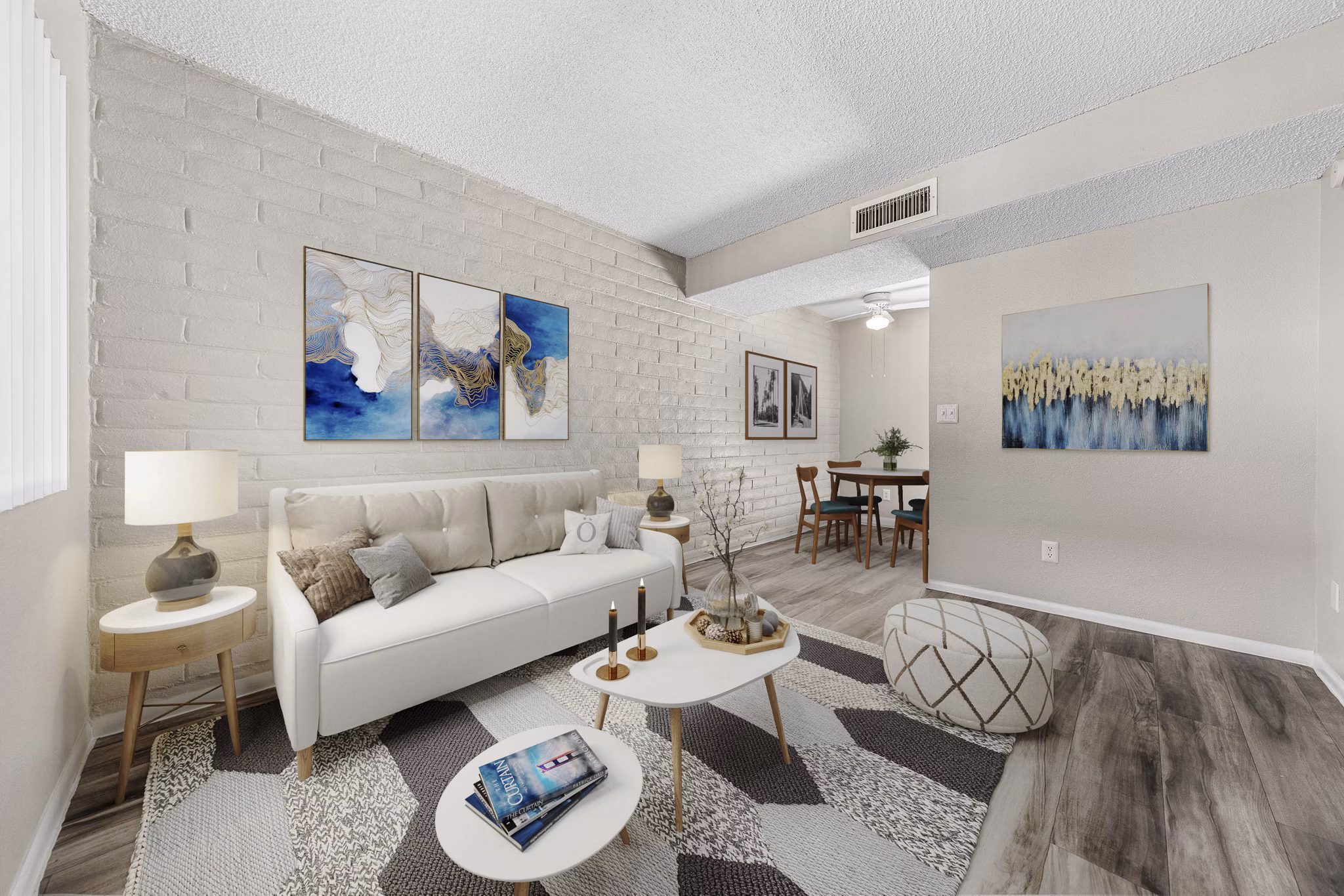 living room at Fountain Plaza Apartments 
