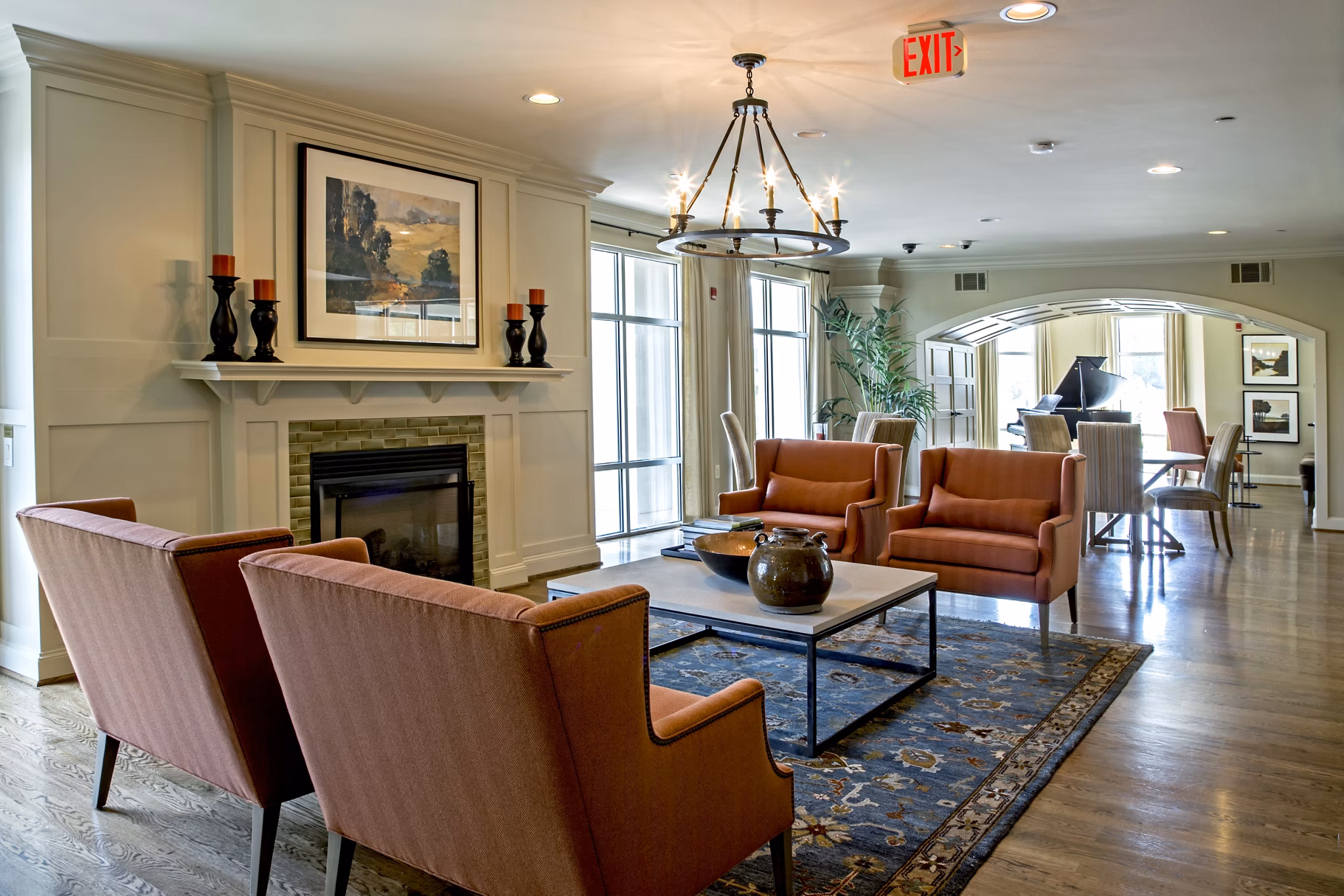 Modern clubhouse featuring contemporary decor at Boardwalk at Town Center Apartments, ideal for luxury living