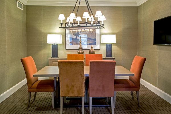 Modern clubhouse with stylish seating at Boardwalk at Town Center Apartments
