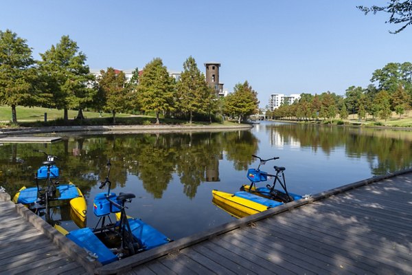 Boardwalk at Town Center Apartments: Vibrant neighborhood view near luxury living spaces in a prime location