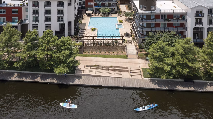 Boardwalk at Town Center: Serene view of luxury apartments with landscaped pathways