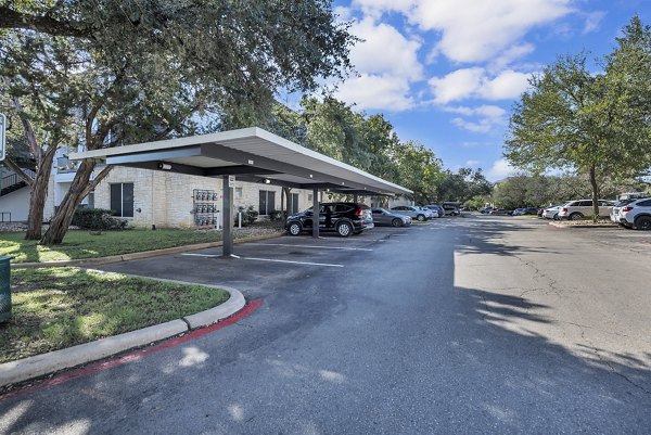 covered parking at The Preserve at Travis Creek Apartments
