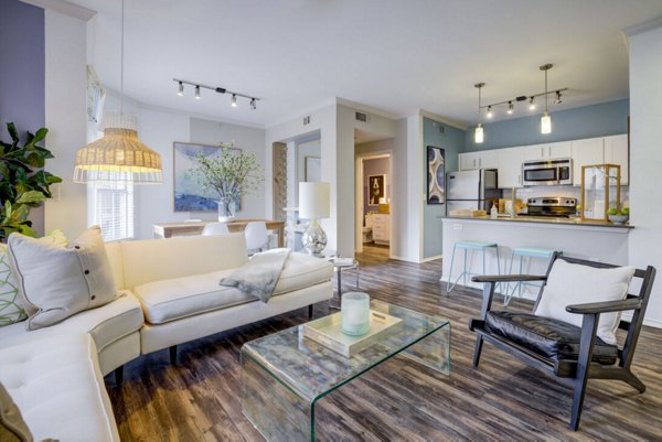 Elegant clubhouse with modern furnishings at The Preserve at Travis Creek Apartments