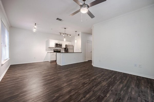 Clubhouse featuring modern design elements at The Preserve at Travis Creek Apartments